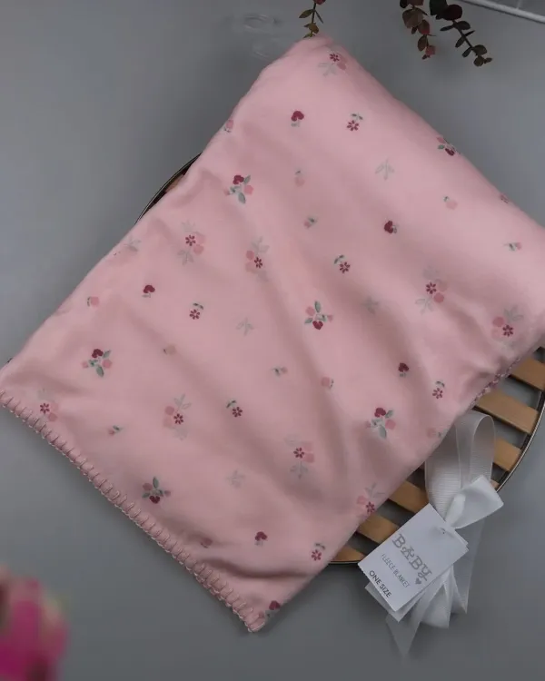 Baby Pink Fruit Blanket – Soft Cotton Baby Blanket with Adorable Fruit Prints - Image 2