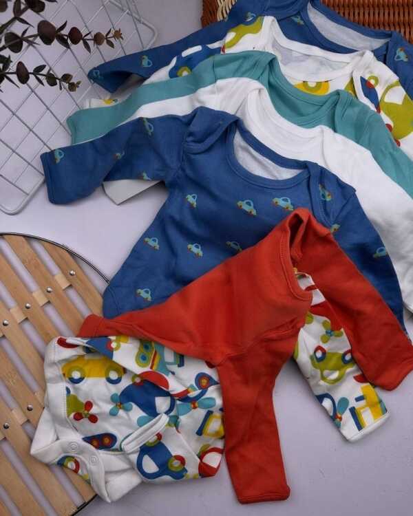 Bright Vehicle Long Sleeve Bodysuits 7 Pack - Image 2