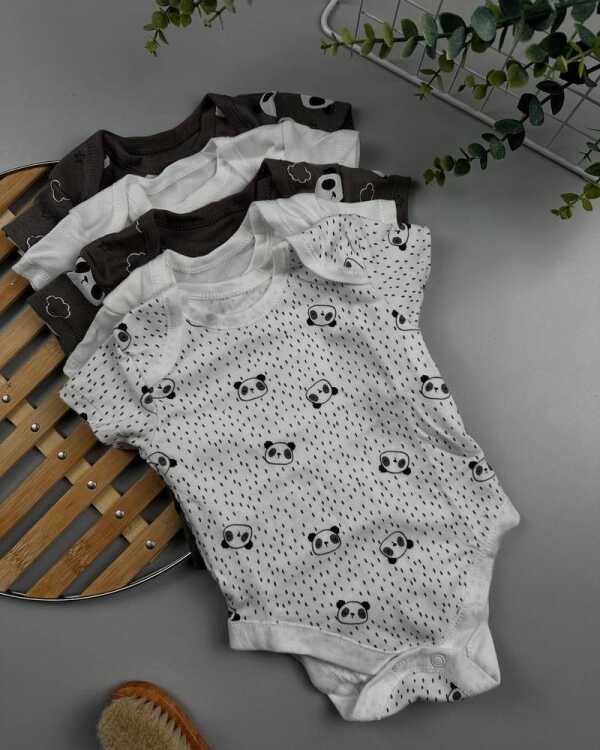 5 Pack Panda Bodysuits
