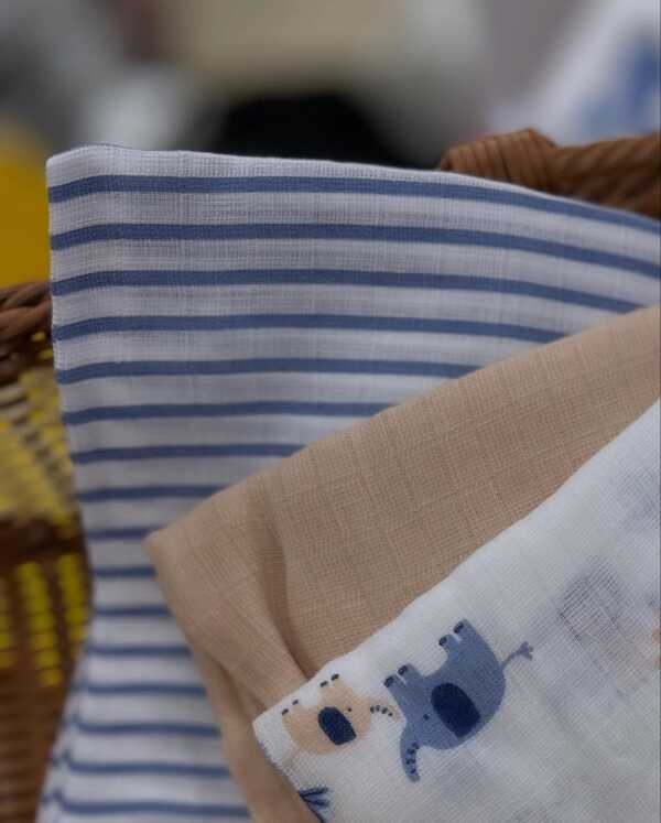 Baby Muslin Squares – 3-Pack Animal & Blue Cotton Cloths for Feeding, Burping & Snuggles - Image 4