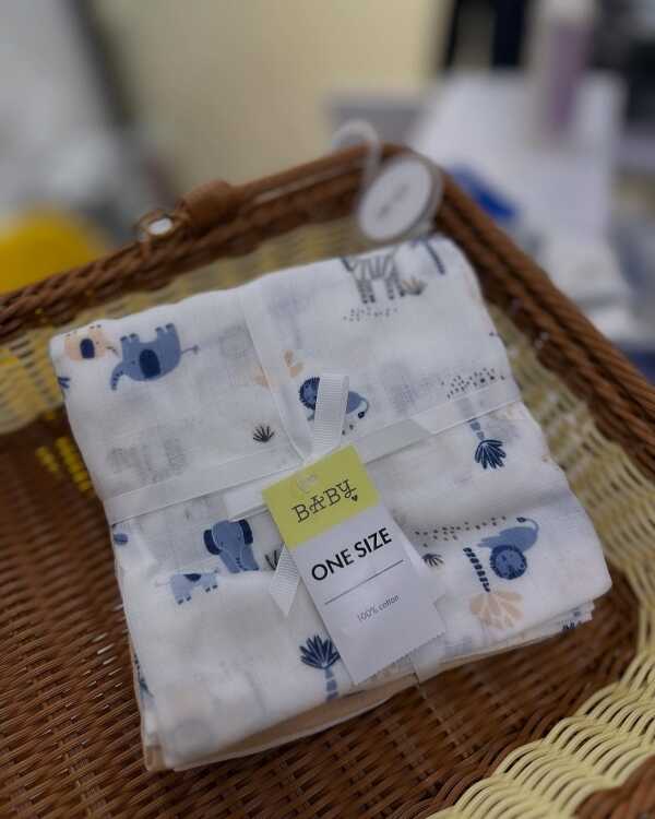 Baby Muslin Squares – 3-Pack Animal & Blue Cotton Cloths for Feeding, Burping & Snuggles - Image 2