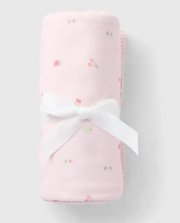 Baby Pink Fruit Blanket – Soft Cotton Baby Blanket with Adorable Fruit Prints