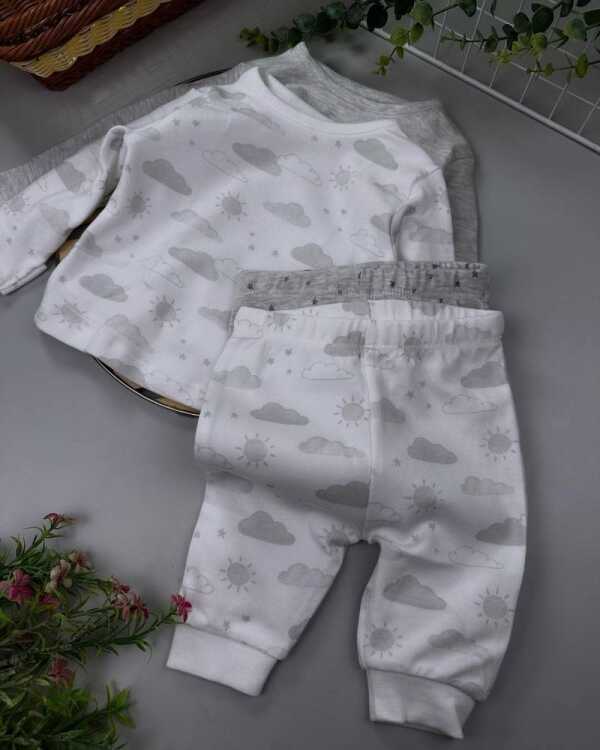 Grey Cloud Long Sleeve 2 Pack Baby Set – Cozy Cotton Comfort for Everyday Adventures