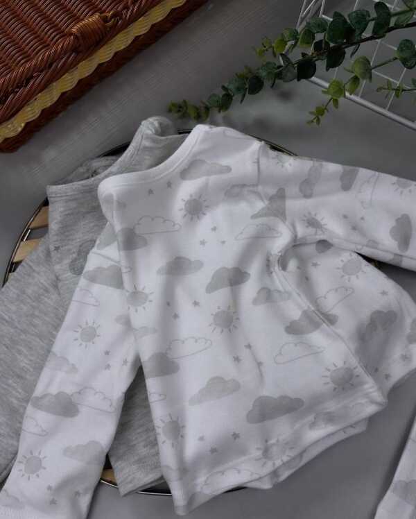 Grey Cloud Long Sleeve 2 Pack Baby Set – Cozy Cotton Comfort for Everyday Adventures - Image 3