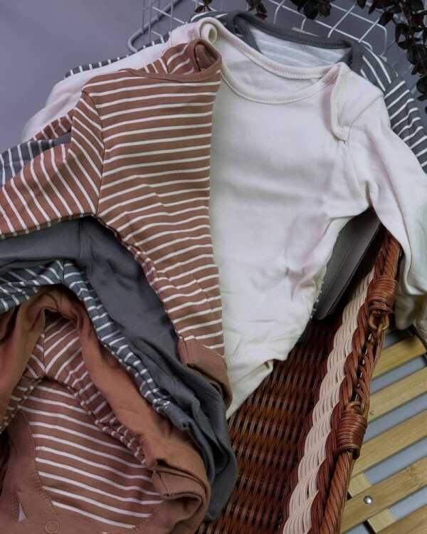 Stripey Baby Bodysuits 7 Pack – 100% Cotton Long Sleeve Basics (0–3Y) - Image 2