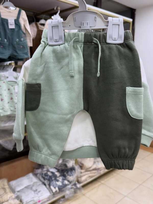 Baby Green Sweatshirt & Joggers Set – Soft Loungewear Outfit for 0–24 Months